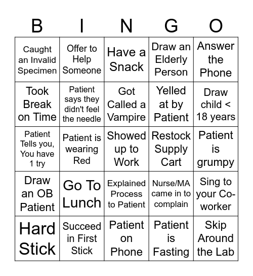CLA Bingo Card