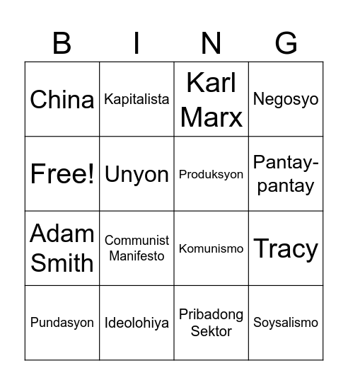 IDEOLO-BINGO Card