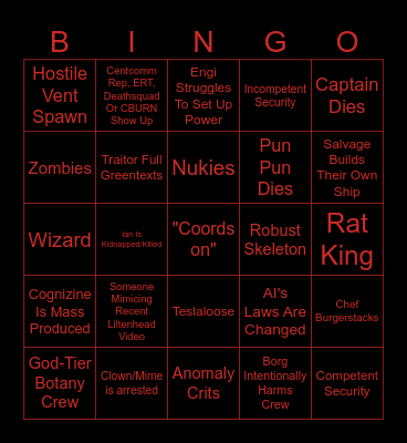 Space Station 14 Round Bingo Card