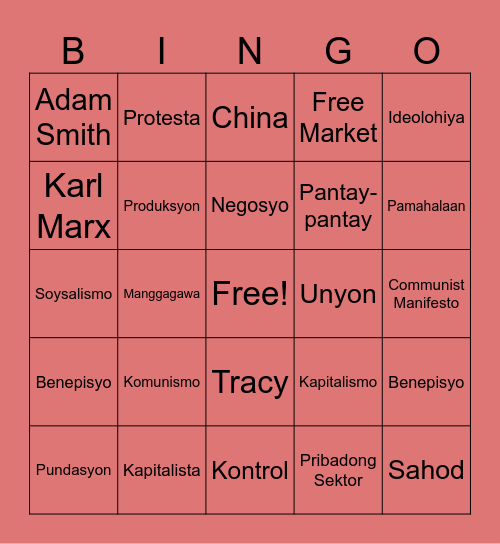 Ideolo-BINGO Card