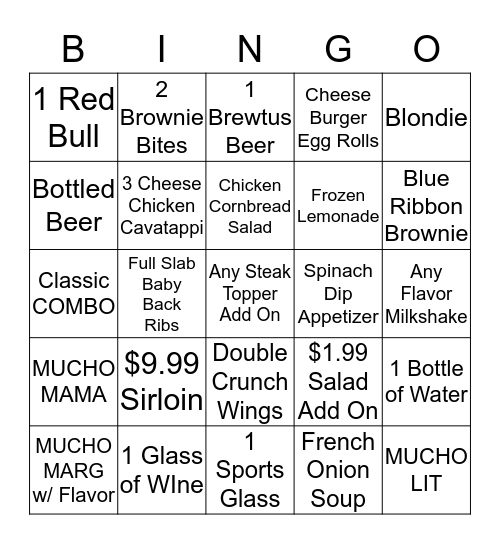 TOUCHDOWN BINGO Card