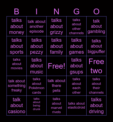 COOLESS PODCAST Bingo Card