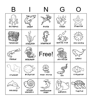 Ocean Discovery Bingo Card