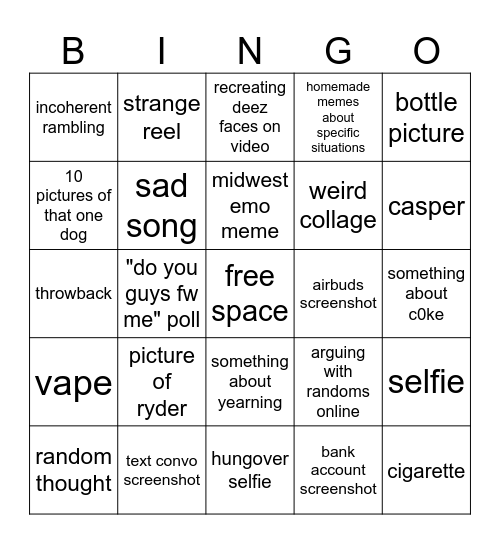 sp1derbit3s cfs bingo Card