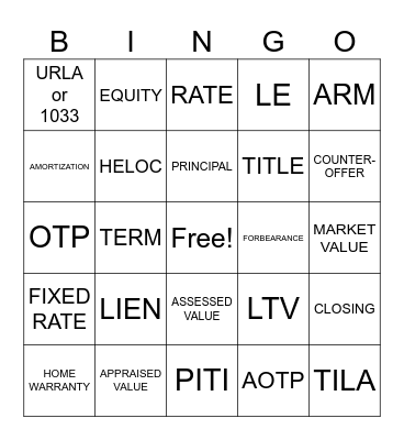 ACTS HOUSING HOMEBUYER EDUCATION Bingo Card
