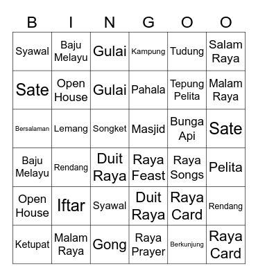 Raya Rawr-mazing Bingo Card