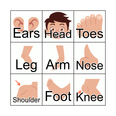 Body Parts Bingo Card