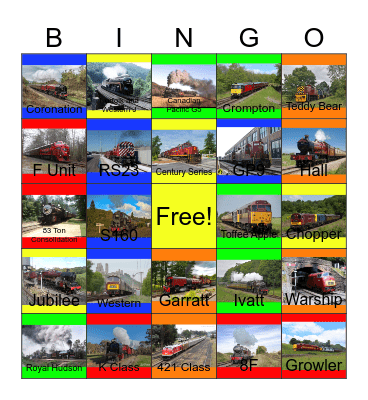 Red Locomotives-Past to the Present Bingo Card