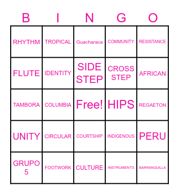 CUMBIA! Bingo Card