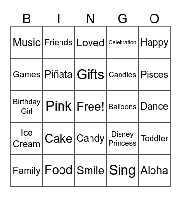 Happy Birthday, ANAIAH!!! Bingo Card