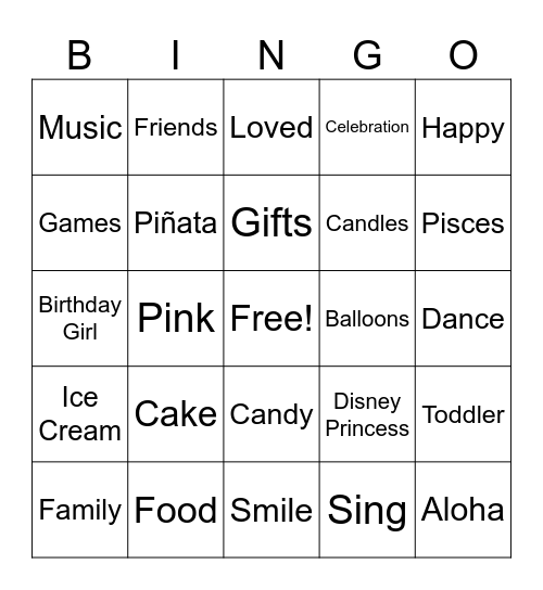 Happy Birthday, ANAIAH!!! Bingo Card