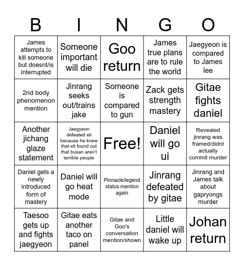 Busan arc remainder Bingo Card