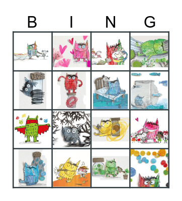 Color monster Bingo Card
