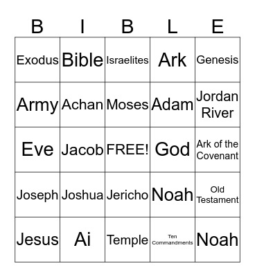 Bible Bingo Card