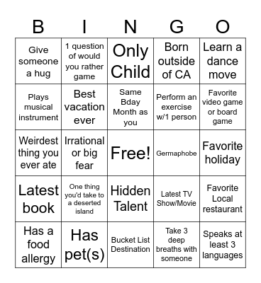 Anna & Thuongvu's Baby Shower Bingo Card