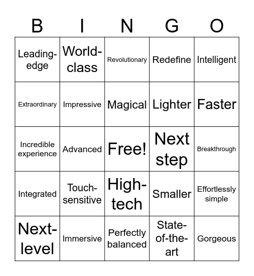 Apple Keynote Bingo Card