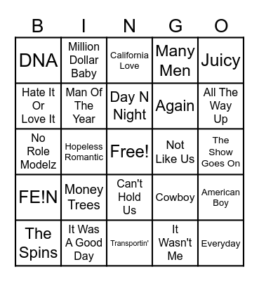 ASSP Singo Bingo 2025 - Rap Bingo Card