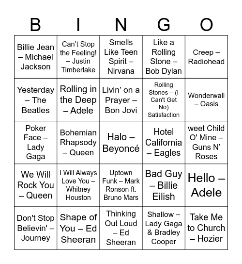 Takeda Bingo Card