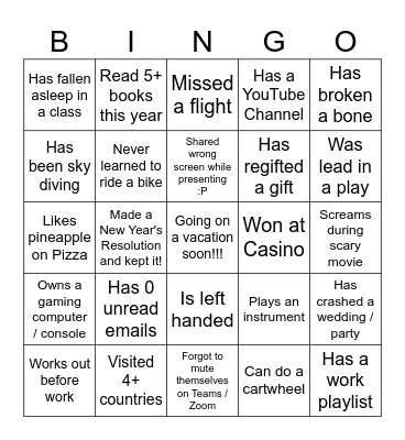 GTM DS Connect Bingo Card