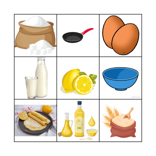 Pancake Bingo Card