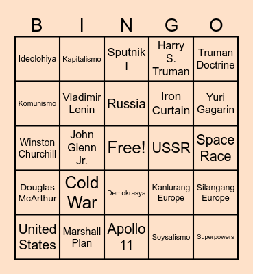Bingo War Bingo Card