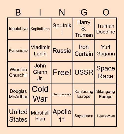 Bingo War Bingo Card