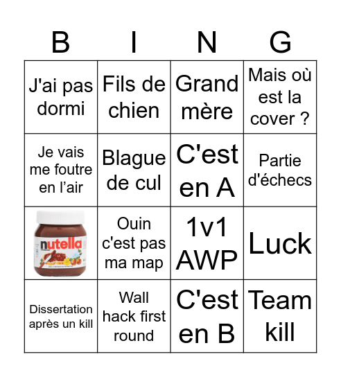 Bingo TorpeBidux Bingo Card