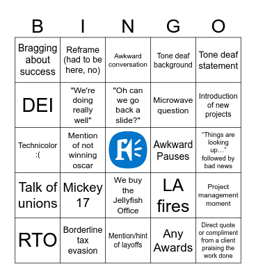 Town Hall March 2025 Bingo Card