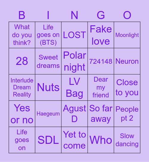 @ROSEYM8810 Bingo Card