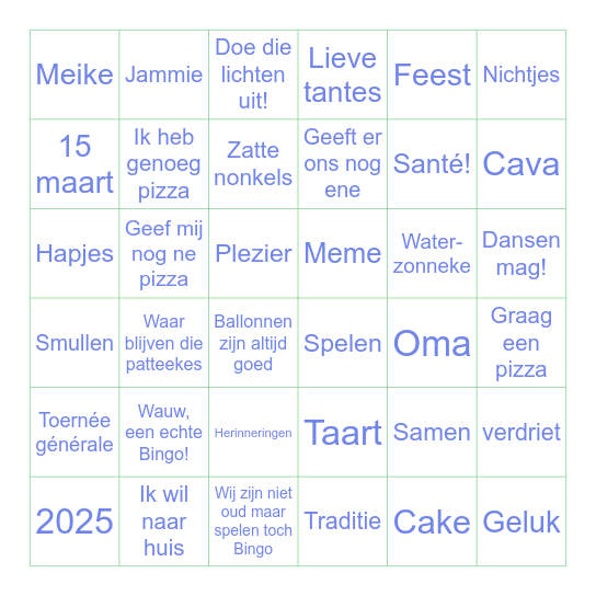 DE 1STE ECHTE GROTE HEYSTIM BINGO Card