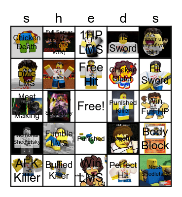 Shedletsky Bingo Card