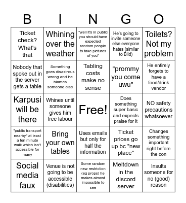 Summer Biju Bingo Card