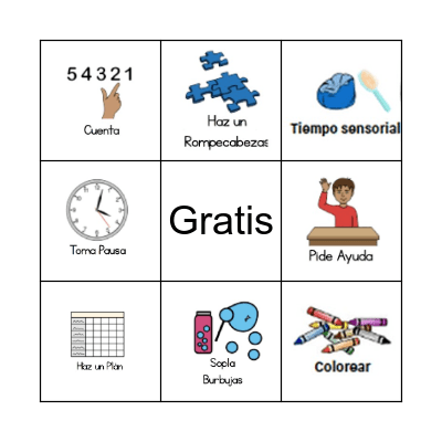 Coping Skills Bingo Card