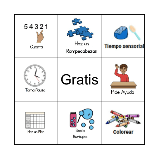 Coping Skills Bingo Card