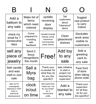 CHOI Bingo Card