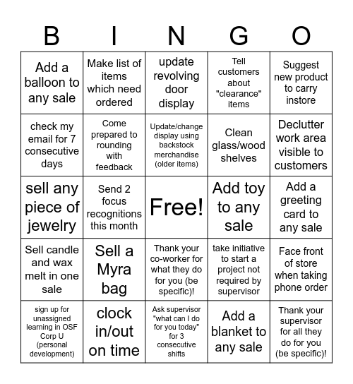 CHOI Bingo Card