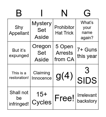 ROS Bingo Card