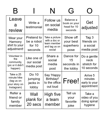 Happy 5th Birthday Harmony Family! Bingo Card