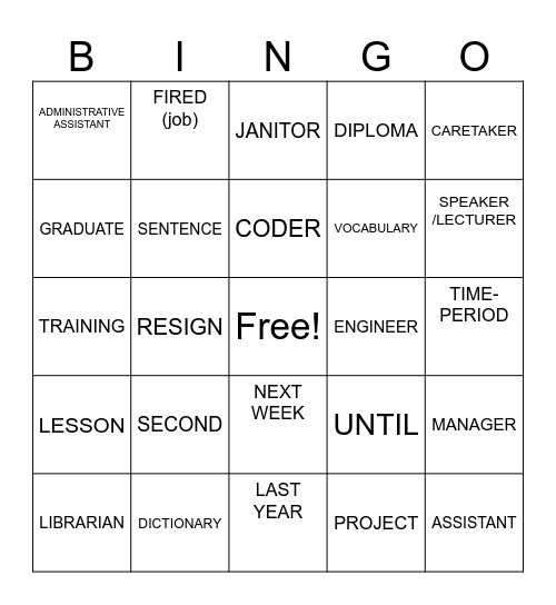 ASL 1 - Unit 6 Bingo Card