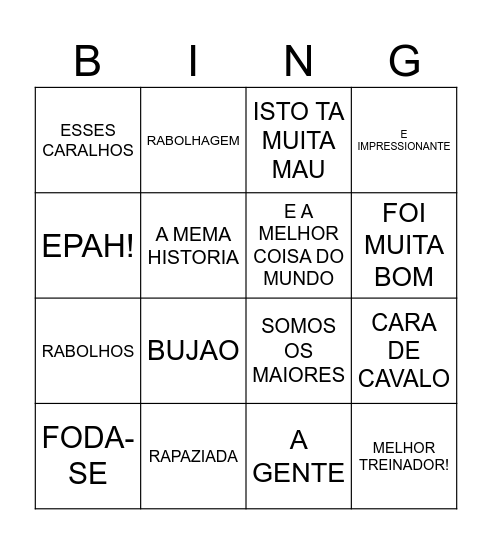 RAPAZIADA 1906 Bingo Card