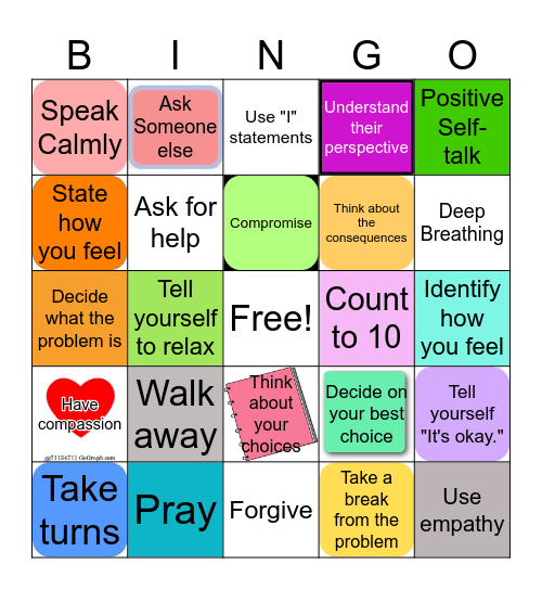 Problem Solving Bingo Card