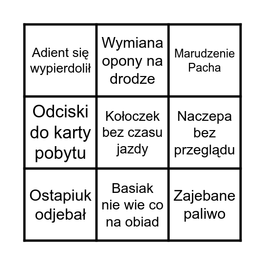 BINGO Sese edition Bingo Card