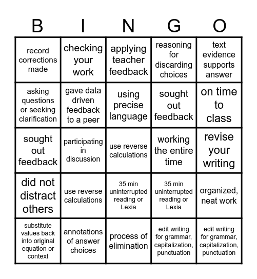Week 3: Guess Who Bingo Card