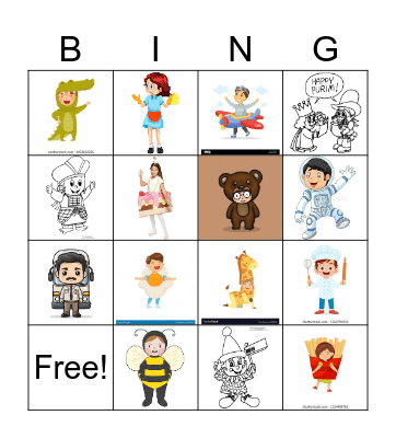 Halloween Costumes Bingo Card