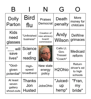 2025 State of the State Bingo Card