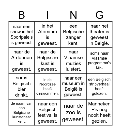 Zoek iemand die ... Bingo Card