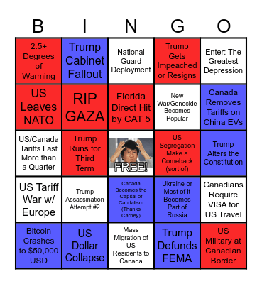 Just Another Political Bingo Card (2025) Bingo Card