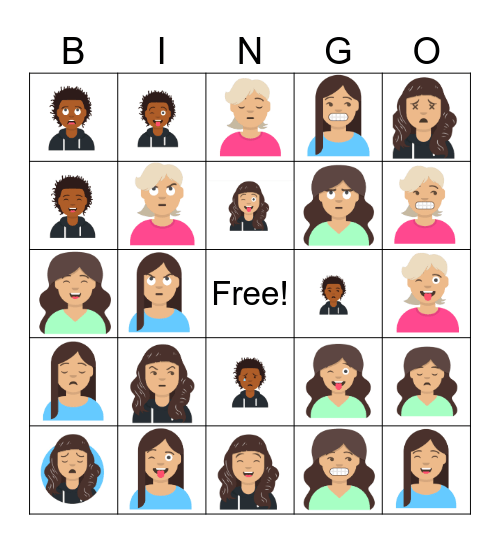 Showing Emotions Bingo Card
