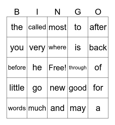 SixShifts 109 Power Words 88-109 +12 Bingo Card