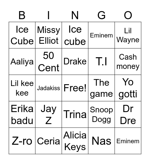 99 -200’s Bingo Card